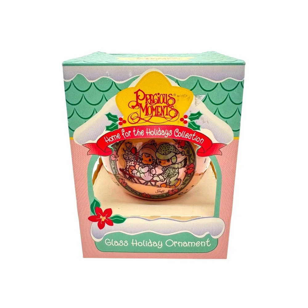 Precious Moments 1995 Glass Holiday Ornament Sharing Our Season Together 189812